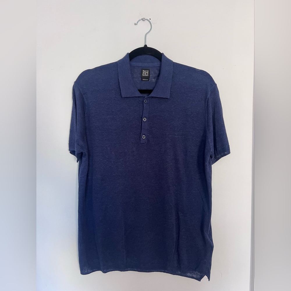 NWOT Pedro del Hierro men's linen short sleeve polo in size S